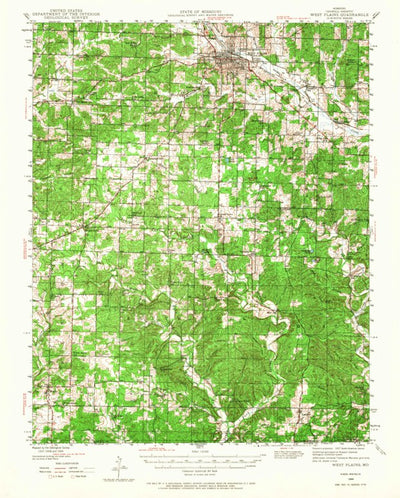 United States Geological Survey West Plains, MO (1944, 62500-Scale) digital map