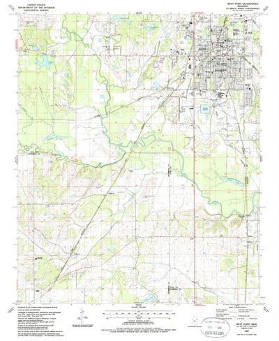United States Geological Survey West Point, MS (1987, 24000-Scale) digital map