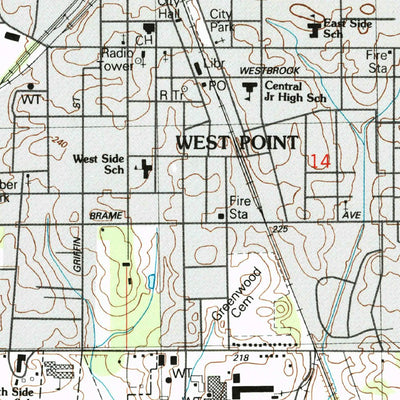 United States Geological Survey West Point, MS (1987, 24000-Scale) digital map