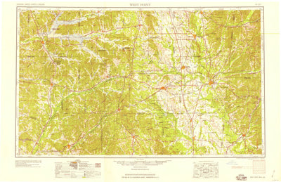 United States Geological Survey West Point, MS-AL (1958, 250000-Scale) digital map