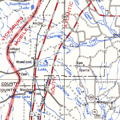United States Geological Survey West Point, MS-AL (1984, 250000-Scale) digital map