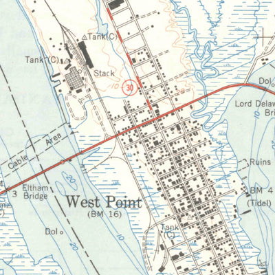 United States Geological Survey West Point, VA (1950, 24000-Scale) digital map