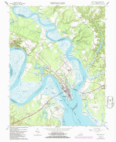 United States Geological Survey West Point, VA (1965, 24000-Scale) digital map