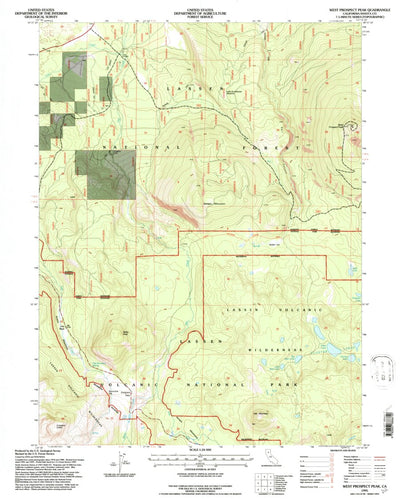 United States Geological Survey West Prospect Peak, CA (1995, 24000-Scale) digital map