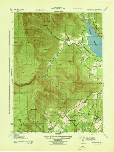 United States Geological Survey West Shokan, NY (1943, 31680-Scale) digital map