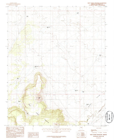 United States Geological Survey West Sunset Mountain, AZ (1986, 24000-Scale) digital map
