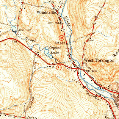 United States Geological Survey West Torrington, CT (1951, 31680-Scale) digital map