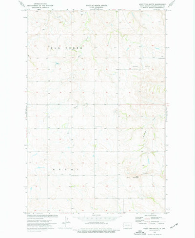 United States Geological Survey West Twin Butte, ND (1974, 24000-Scale) digital map