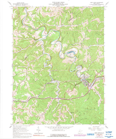 United States Geological Survey West Union, WV (1961, 24000-Scale) digital map