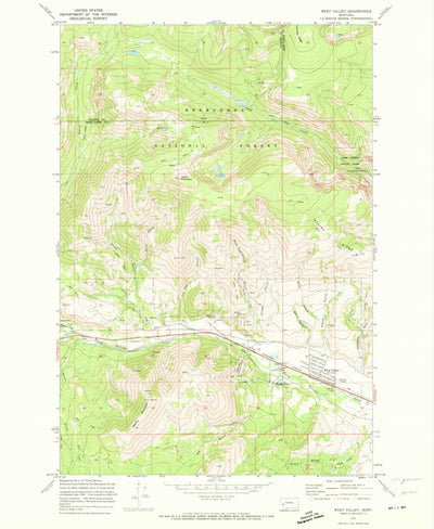 United States Geological Survey West Valley, MT (1971, 24000-Scale) digital map