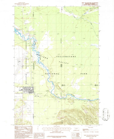 United States Geological Survey West Yellowstone, MT-WY (1986, 24000-Scale) digital map