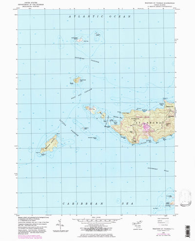 United States Geological Survey Western Saint Thomas, VI (1955, 24000-Scale) digital map