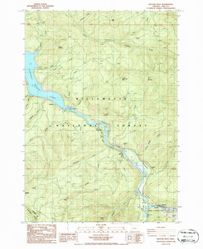 United States Geological Survey Westfir West, OR (1986, 24000-Scale) digital map