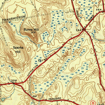 United States Geological Survey Westford, MA (1941, 31680-Scale) digital map