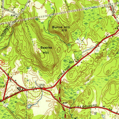 United States Geological Survey Westford, MA (1950, 31680-Scale) digital map