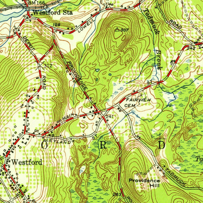 United States Geological Survey Westford, MA (1950, 31680-Scale) digital map