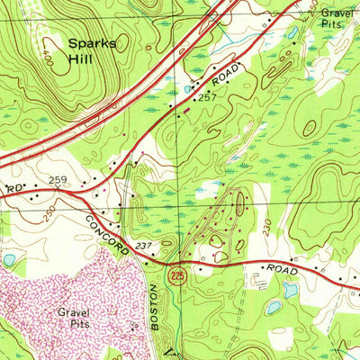 United States Geological Survey Westford, MA (1966, 25000-Scale) digital map