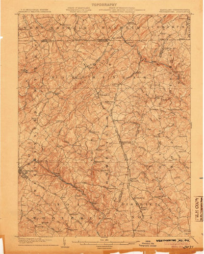 United States Geological Survey Westminster, MD-PA (1905, 62500-Scale) digital map