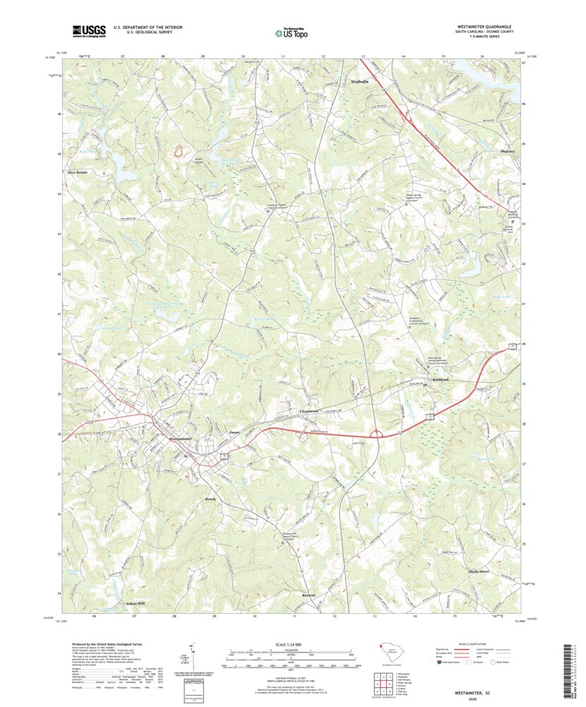 Westminster, SC (2020, 24000-Scale) Map by United States Geological ...