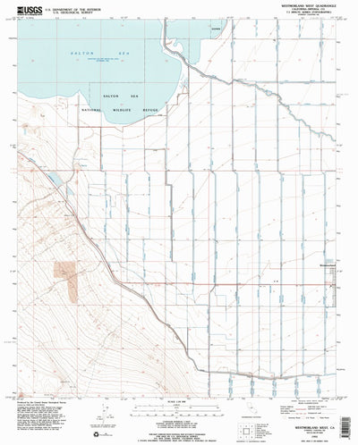 United States Geological Survey Westmorland West, CA (1992, 24000-Scale) digital map