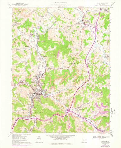 United States Geological Survey Weston, WV (1961, 24000-Scale) digital map