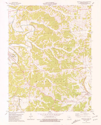 United States Geological Survey Westphalia East, MO (1981, 24000-Scale) digital map