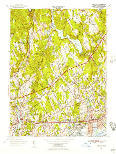 United States Geological Survey Westport, CT (1951, 31680-Scale) digital map