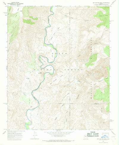 United States Geological Survey Wet Bottom Mesa, AZ (1967, 24000-Scale) digital map