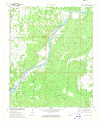 United States Geological Survey Wetumka SE, OK (1971, 24000-Scale) digital map