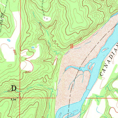 United States Geological Survey Wetumka SE, OK (1971, 24000-Scale) digital map