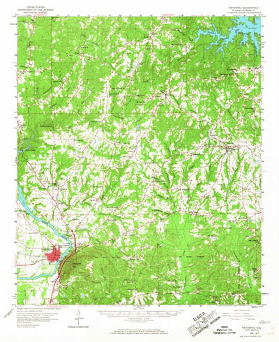 United States Geological Survey Wetumpka, AL (1959, 62500-Scale) digital map