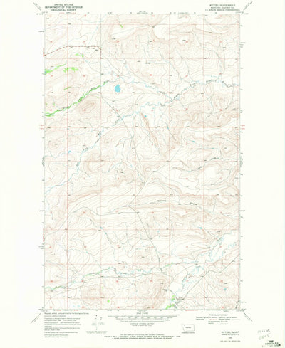 United States Geological Survey Wetzel, MT (1968, 24000-Scale) digital map