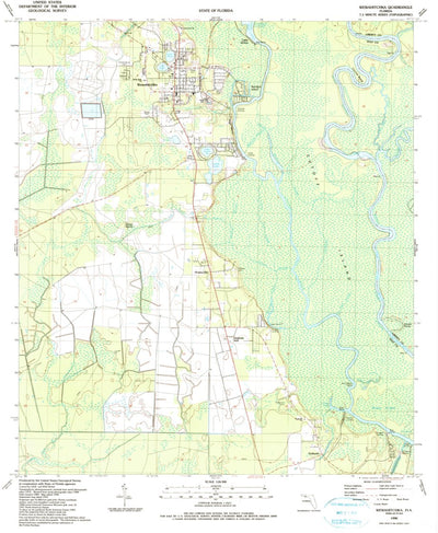 United States Geological Survey Wewahitchka, FL (1990, 24000-Scale) digital map
