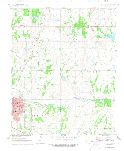 United States Geological Survey Wewoka East, OK (1972, 24000-Scale) digital map