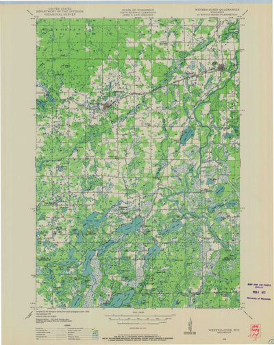 United States Geological Survey Weyerhaeuser, WI (1948, 48000-Scale) digital map