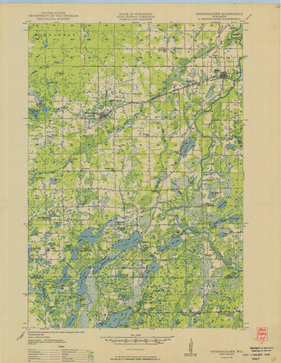United States Geological Survey Weyerhaeuser, WI (1950, 48000-Scale) digital map