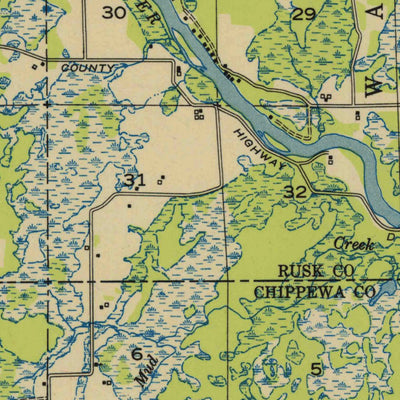 United States Geological Survey Weyerhaeuser, WI (1950, 48000-Scale) digital map