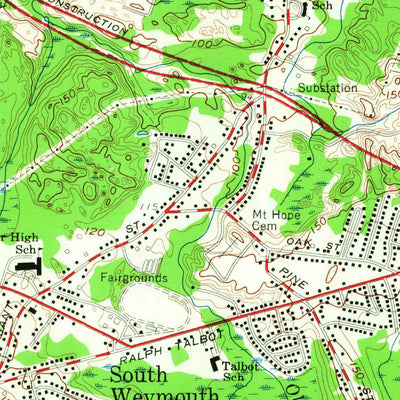 United States Geological Survey Weymouth, MA (1958, 24000-Scale) digital map