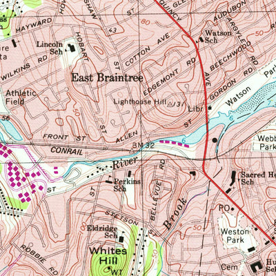 United States Geological Survey Weymouth, MA (1971, 25000-Scale) digital map
