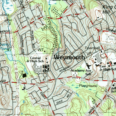 United States Geological Survey Weymouth, MA (1984, 25000-Scale) digital map