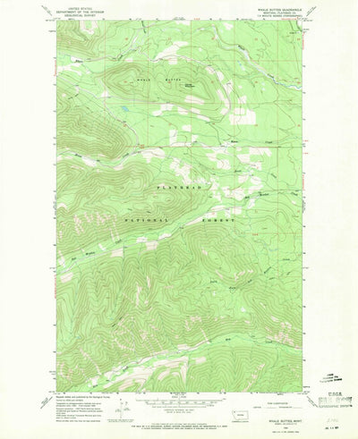United States Geological Survey Whale Buttes, MT (1966, 24000-Scale) digital map