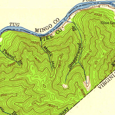 United States Geological Survey Wharncliffe, WV-VA-KY (1954, 24000-Scale) digital map