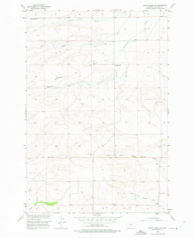 United States Geological Survey Wheat Basin SW, MT (1956, 24000-Scale) digital map