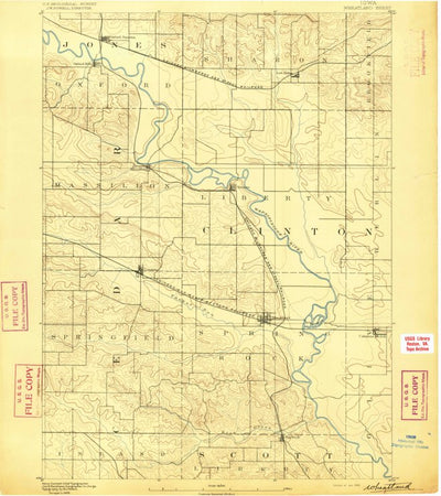 United States Geological Survey Wheatland, IA (1892, 62500-Scale) digital map