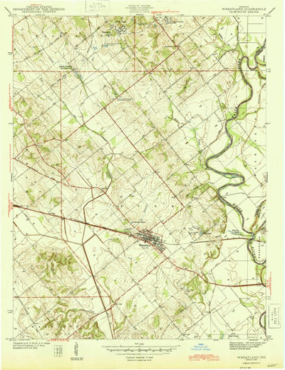 United States Geological Survey Wheatland, IN (1944, 24000-Scale) digital map