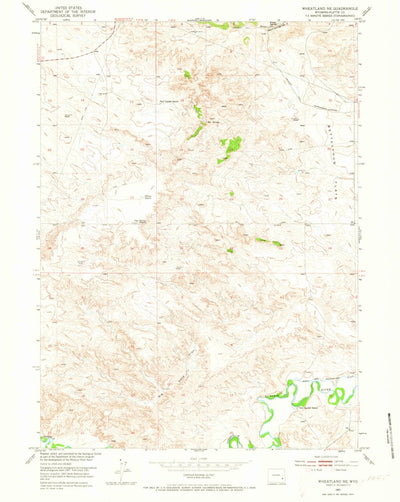 United States Geological Survey Wheatland NE, WY (1951, 24000-Scale) digital map