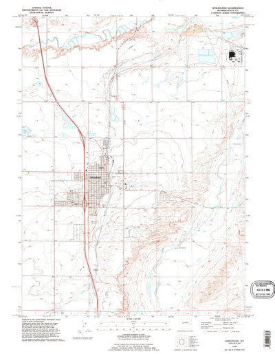United States Geological Survey Wheatland, WY (1990, 24000-Scale) digital map