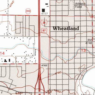 United States Geological Survey Wheatland, WY (1990, 24000-Scale) digital map