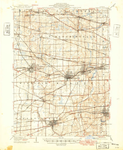 United States Geological Survey Wheaton, IL (1908, 62500-Scale) digital map