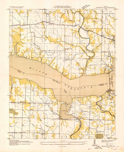 United States Geological Survey Wheeler Dam, AL (1936, 24000-Scale) digital map